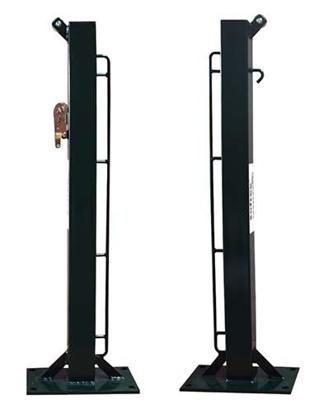 SET OF 2 FIXED SQUARE TENNIS POSTS 80X80MM WITH BOLT-DOWN BASE