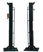 SET OF 2 FIXED SQUARE TENNIS POSTS 80X80MM WITH BOLT-DOWN BASE