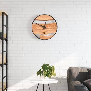 VidaXL Wandklok ø35 cm ijzer en olijfhout bruin