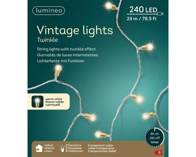 LED stringlight l2390c transparant/warm wit - Lumineo