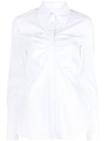 Genny chemise boutonnée à fronces - Blanc