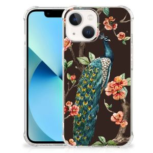 iPhone 13 mini Case Anti-shock Pauw met Bloemen