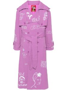 KidSuper trench en coton à broderie - Violet