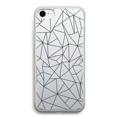 Geometrische lijnen zwart: iPhone SE 2020 Transparant Hoesje