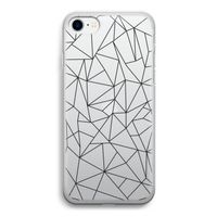 Geometrische lijnen zwart: iPhone SE 2020 Transparant Hoesje