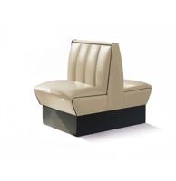 Classic Retro Diner Bank Bel Air HW70 DB Gebroken Wit Zwarte Rand
