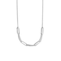 Combi-ketting Gourmet-Paperclip zilver 7,8 mm 42 + 3 cm