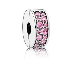 Pandora 791817PCZ Clip-Stopper Bedel Pink Pave zilver