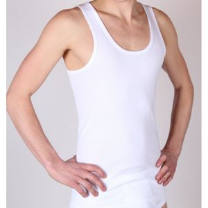 Set van 2x stuks beeren heren hemd/singlet wit 100% katoen, maat: L