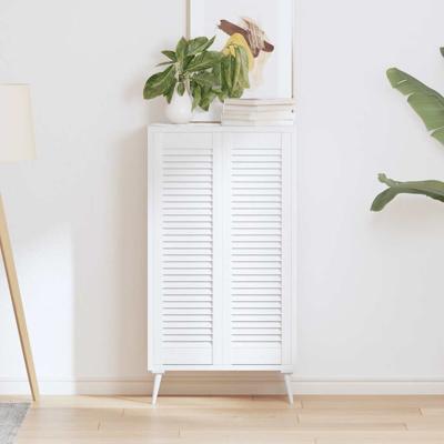 Kastdeuren louvredesign 2 st 99x29,5 cm wit