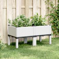 VidaXL Plantenbak met poten 80x40x42 cm polypropeen wit