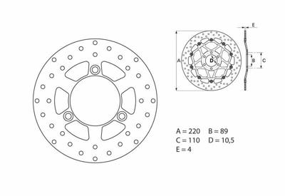 BREMBO Serie Oro remschijf, remschijven voor de moto, vast 68B40729