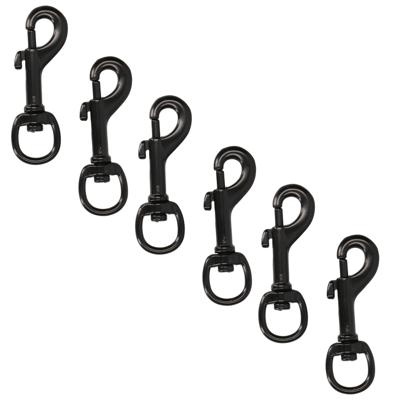 Musketonhaken - 6x stuks - zwart gelakt - 8,1 x 1,6 cm - zamac - musketonhaak hondenlijn Musketonhaken - 6x stuks - zwart gelakt - 8,1 x 1,6 cm - zamac - musketonhaak hondenlijn