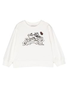 Monnalisa sweat à broderies Pink Panther - Blanc