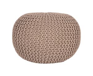 LABEL51 Poef 'Knitted', 50 x 35cm, kleur Beige