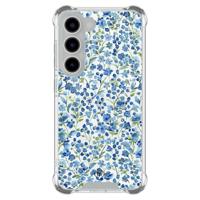 Samsung Galaxy S23 shockproof hoesje - Vintage blue floral