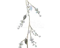 Kersttak Blad en Bes Parelmoer 120cm