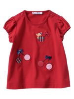 familiar t-shirt en coton à motif ourson - Rouge - thumbnail