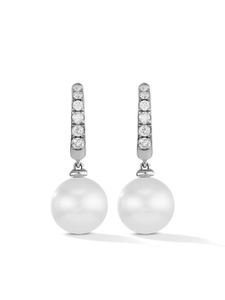 David Yurman boucles d'oreilles pendantes en argent sterling et pavées de diamants (15,6 mm)