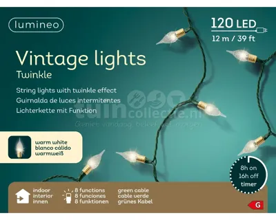 Kerstverlichting Vintage 120 LED 12m WW