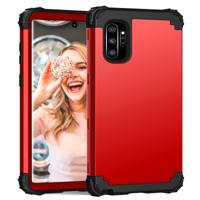 PC + silicone driedelige anti-drop beschermhoes voor Galaxy Note10 + (rood)