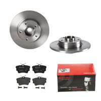 Remmenset, remschijf BREMBO, Remschijftype: Massief, Inbouwplaats: Achteras: , u.a. für Renault, Nissan, Opel, Vauxhall