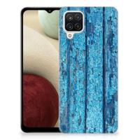 Samsung Galaxy A12 | Bumper Hoesje | Wood Blue