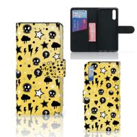 Telefoonhoesje met Naam Huawei P20 Punk Geel | Portemonnee hoesje