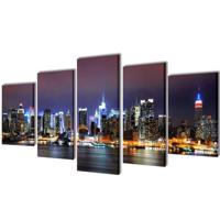 Canvas muurdruk set Kleurrijke New York skyline 100 x 50 cm - thumbnail