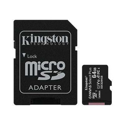 Kingston sdcs2/64gb Canvas Select Plus, 64GB, MicroSDXC, Class 10 UHS-I, 100/85 MB/s