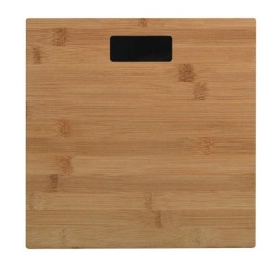 MSV Personen weegschaal - Bamboe hout look - glas - 28 x 28 cm - digitaal