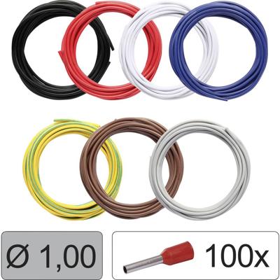 Quadrios 25CW115 Enkele ader LiFY 1.0 mm² Zwart, Rood, Wit, Blauw, Geel-groen, Bruin, Grijs 1 set(s)
