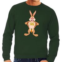 Paas sweater verliefde paashaas groen voor heren - thumbnail