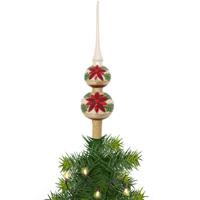Krebs piek met kerstster - 1x - goudkleurig - glas - 30 cm - kerstversiering - kerstboomversiering