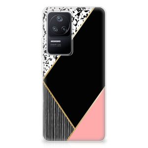 Xiaomi Poco F4 TPU Hoesje Zwart Roze Vormen