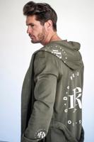 D-Robe badjas met capuchon - groen (witte bedrukking)-l