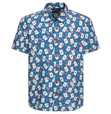 King Kerosin Casino Shirt Sky Blue-XXL