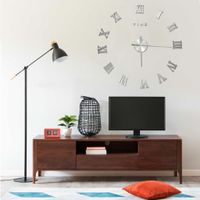 VidaXL 3d-wandklok modern xxl 100 cm zilverkleurig