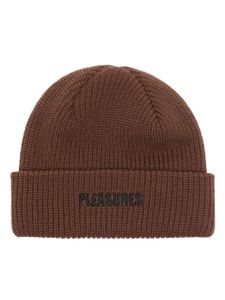 Pleasures bonnet à logo brodé - Marron