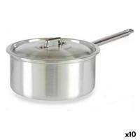 Sauspan met deksel Kinvara 100021 100021 Zilverkleurig Aluminium 3 L 22 x 12 x 38 cm 28 x 12 x 22 cm 37 x 12 x 22 cm (10 Stuks)