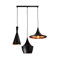 QUVIO Hanglamp 3-lichts verschillende kappen - QUV5059L-BLACK