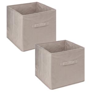 Opbergmand/kastmandje - 2x stuks - Beige - 31 x 31 x 31 cm - 29 liter - Vakkenkast manden - Stof