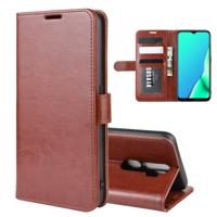 Voor OPPO A9 (2020) R64 textuur één fold horizontale Flip lederen draagtas met houder & kaartsleuven & portemonnee (bruin)