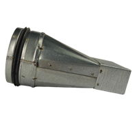 Verloopstuk Van Rechthoekig 200mm X 40mm Naar Rond Ø 125mm