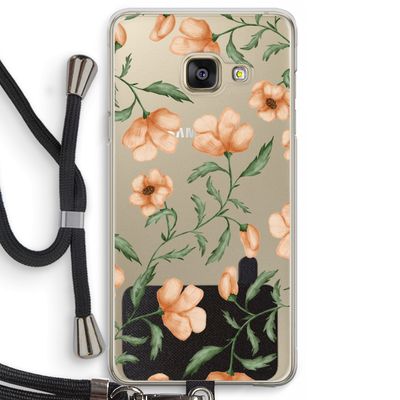 Peachy flowers: Samsung Galaxy A3 (2016) Transparant Hoesje met koord