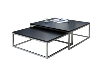 Salontafel NEW ELEMENTS 65-75cm set van 2 zwart - 37118