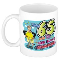 Cadeau / Verjaardag mok 65 jaar - man - rollator- keramiek - mannen cadeautjes