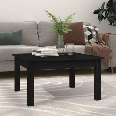 Salontafel 55x55x30 cm massief grenenhout zwart