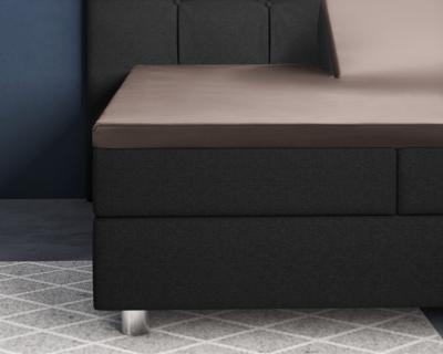 Primaviera Deluxe Splittopper Satijn Hoeslaken Taupe 160 x 200