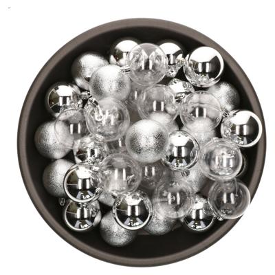 Kerstballen - 25x stuks - zilver - 6 cm - kunststof - onbreekbaar